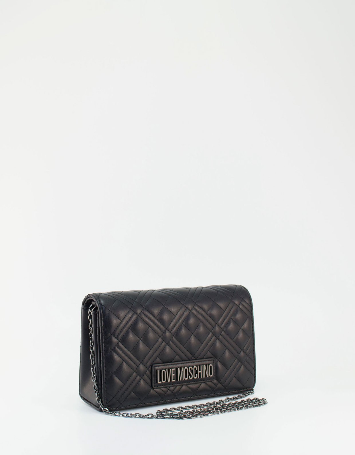 Love Moschino Quilted smart clutch bag black nickel