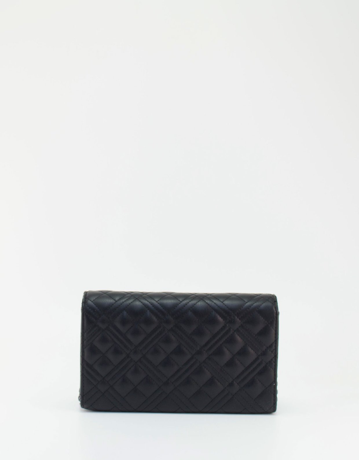 Love Moschino Quilted smart clutch bag black nickel