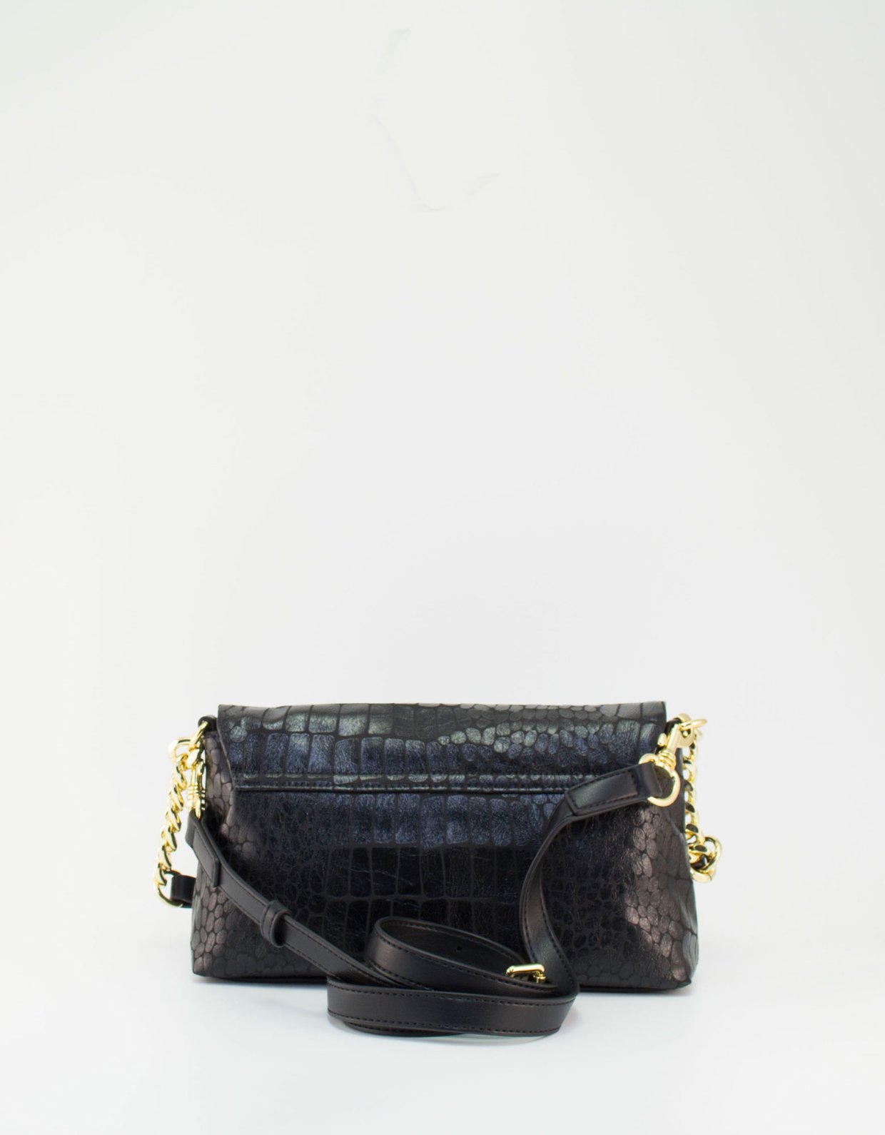 Love Moschino Mini shoulder/crossbody croco bag black