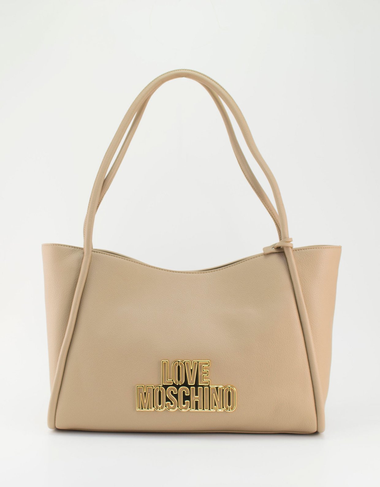 Love Moschino Shoulder bag metallic logo crema