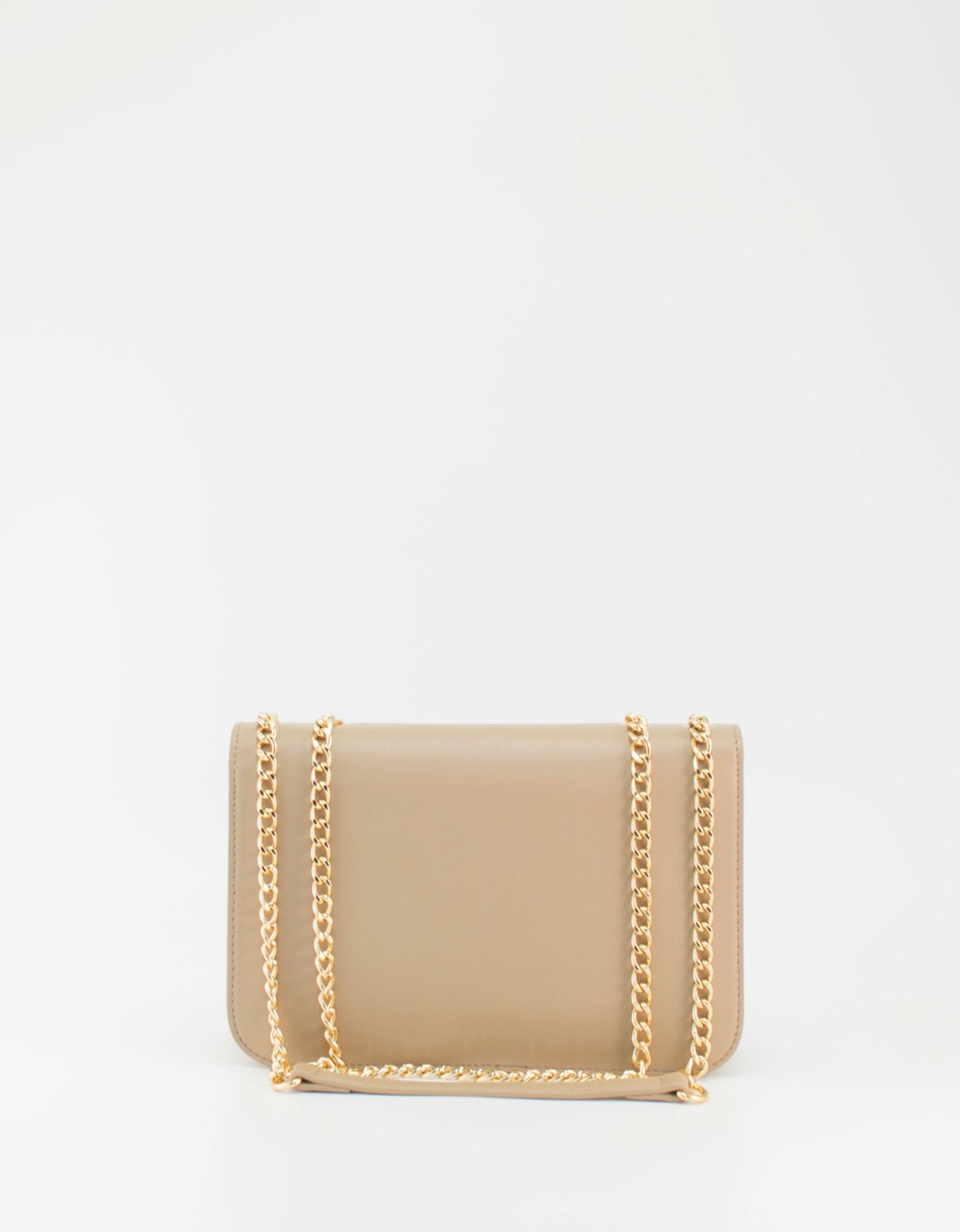 Love Moschino Crossbody flap bag heart logo crema