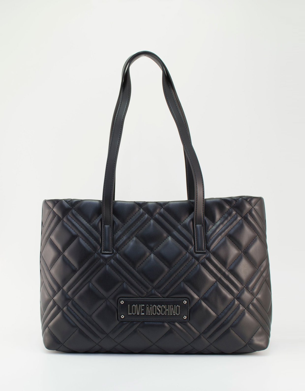 Love Moschino Quilted shoulder bag black nickel