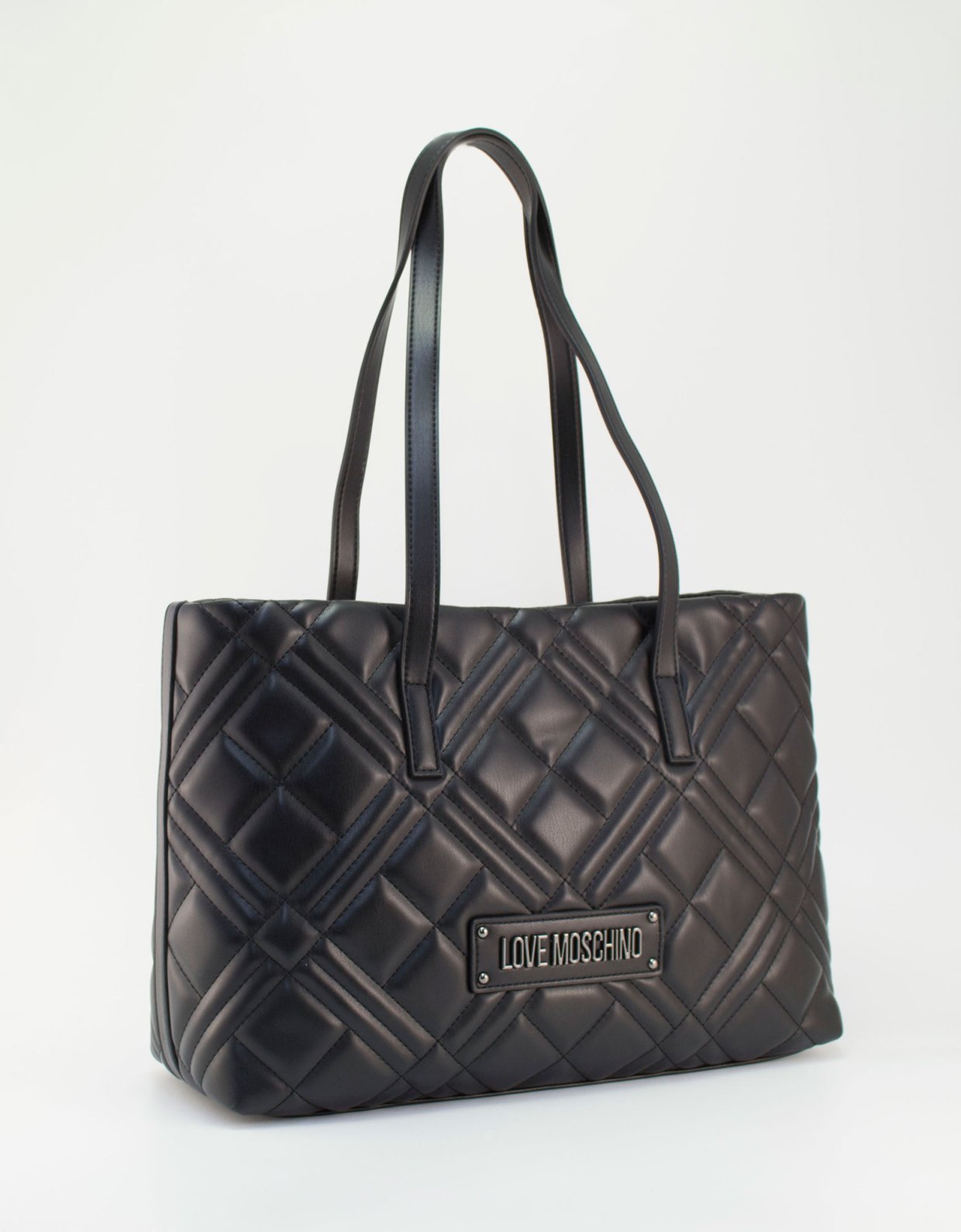 Love Moschino Quilted shoulder bag black nickel