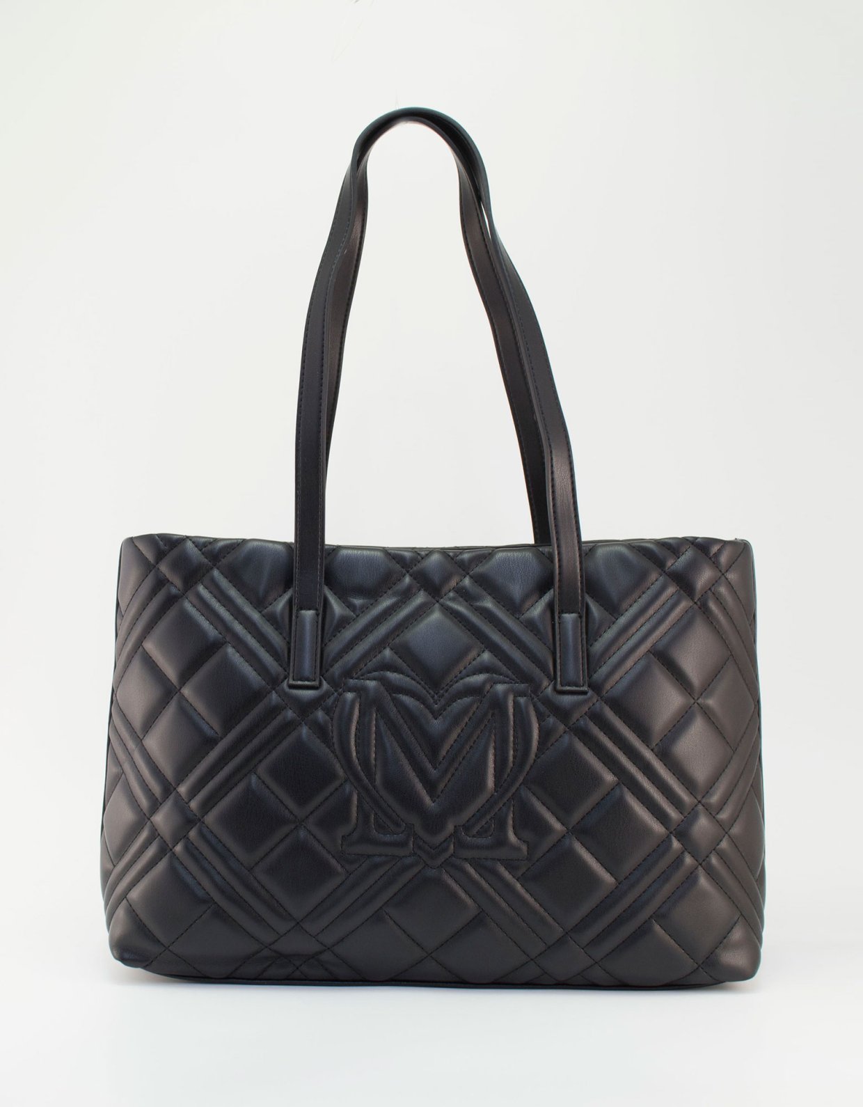 Love Moschino Quilted shoulder bag black nickel