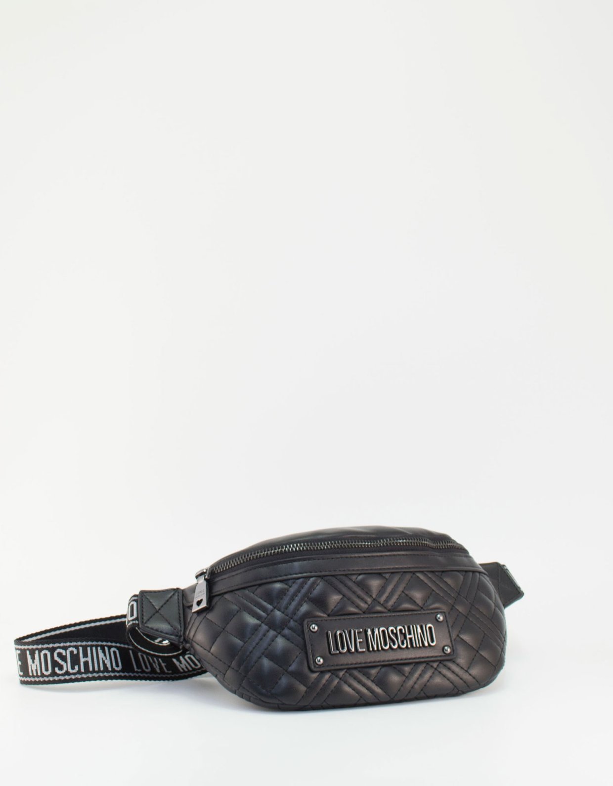 Love Moschino Quilted waist bag black nickel