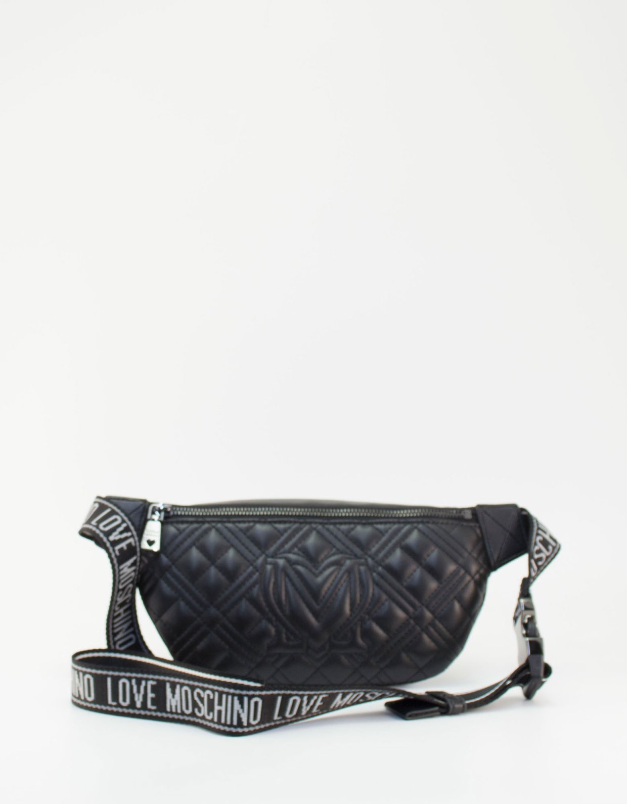 Love Moschino Quilted waist bag black nickel