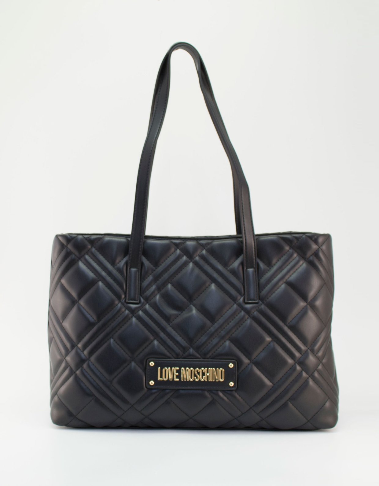 Love Moschino Quilted shoulder bag black gold