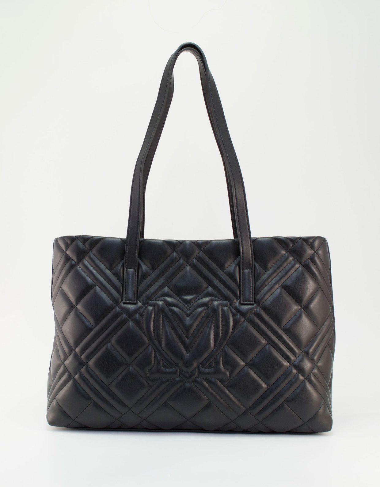 Love Moschino Quilted shoulder bag black gold