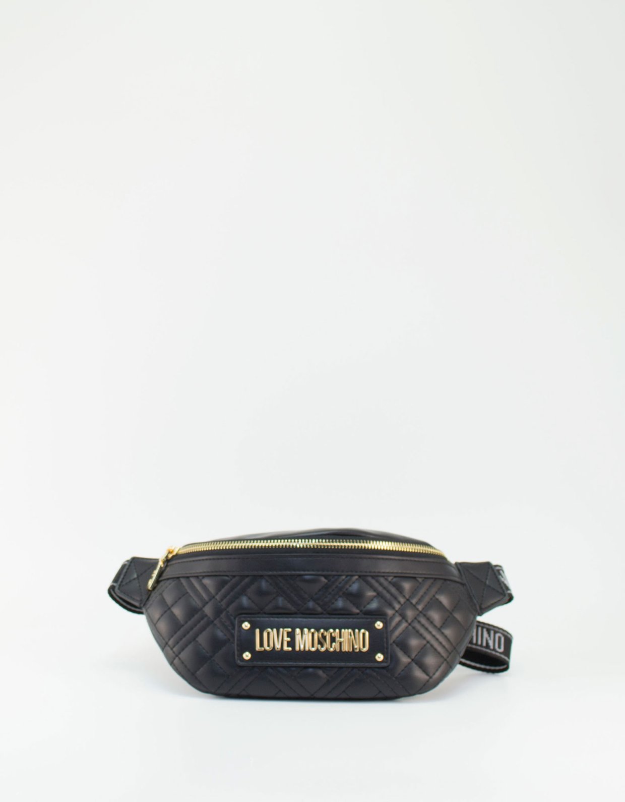 Love Moschino Quilted waist bag black gold