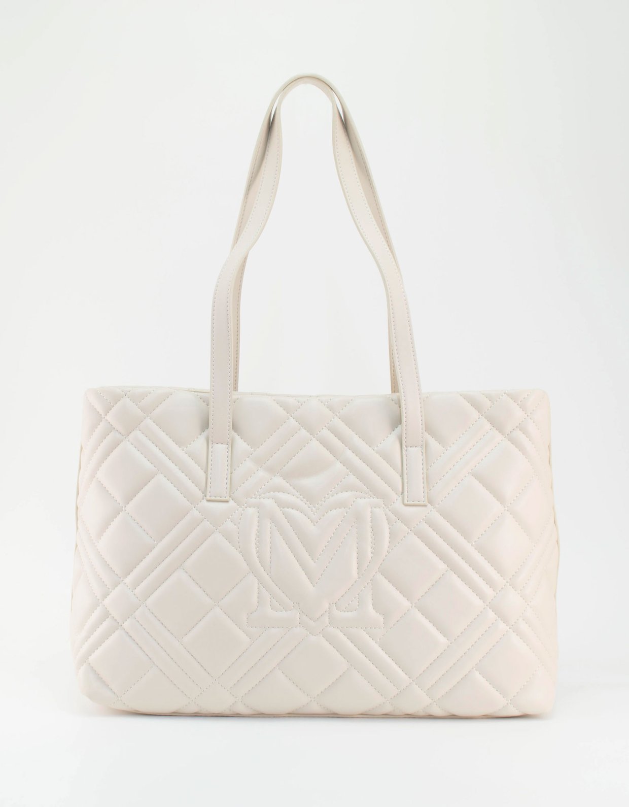 Love Moschino Quilted shoulder bag avorio gold