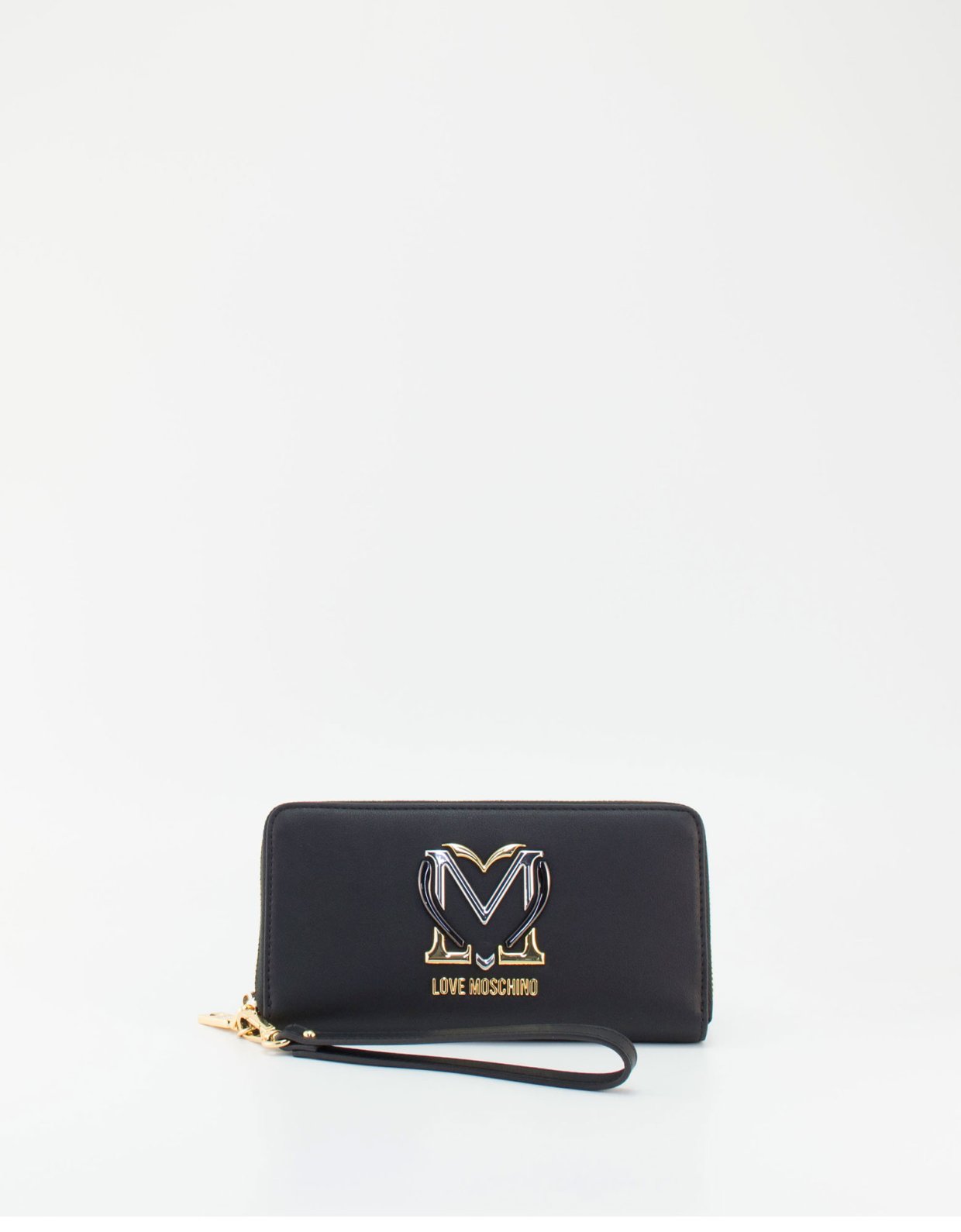 Love Moschino Metallic heart wallet black