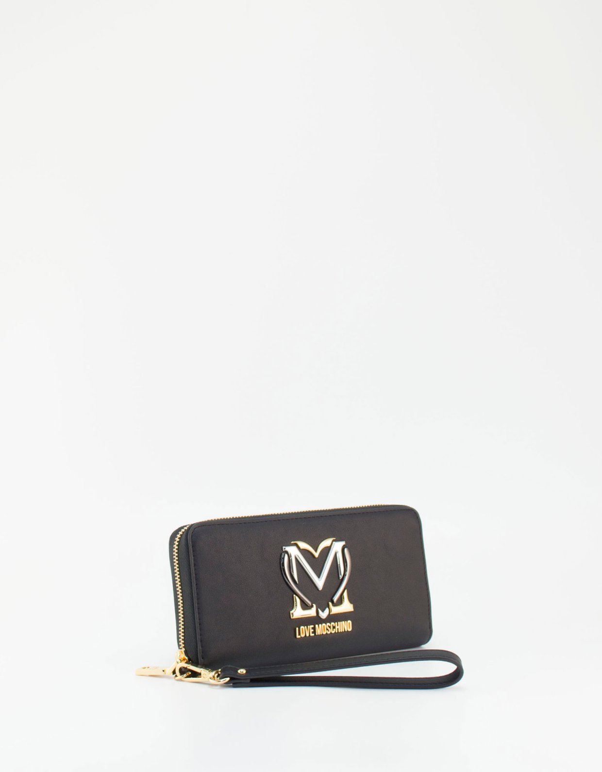 Love Moschino Metallic heart wallet black