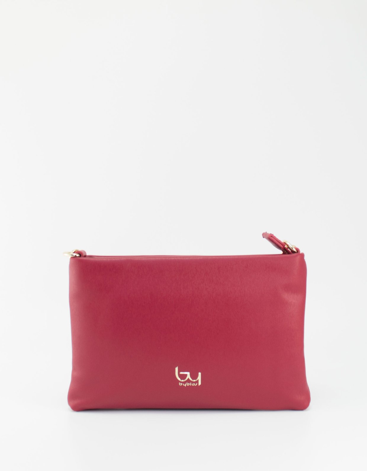 By Byblos Clary saffiano flat crossbody dark red