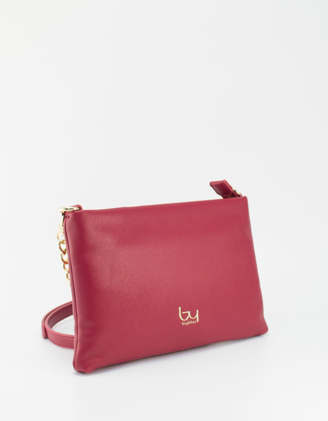 By Byblos Clary saffiano flat crossbody dark red