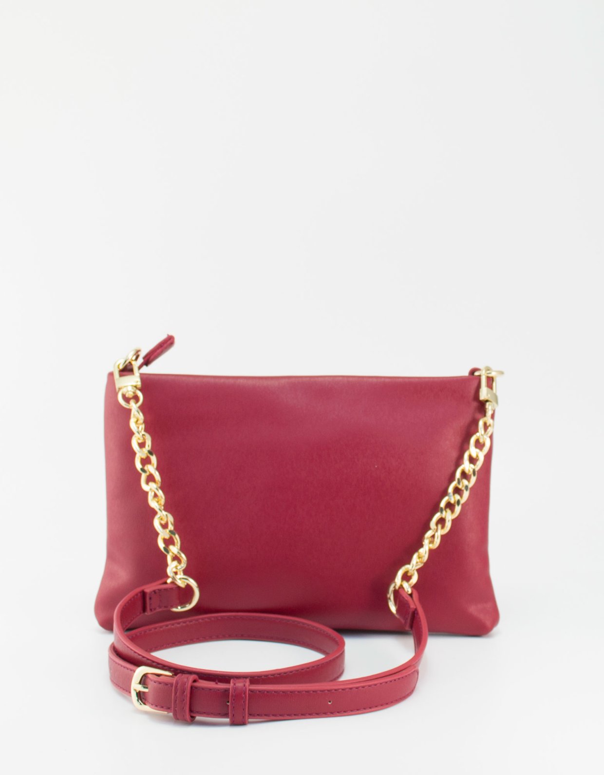 By Byblos Clary saffiano flat crossbody dark red