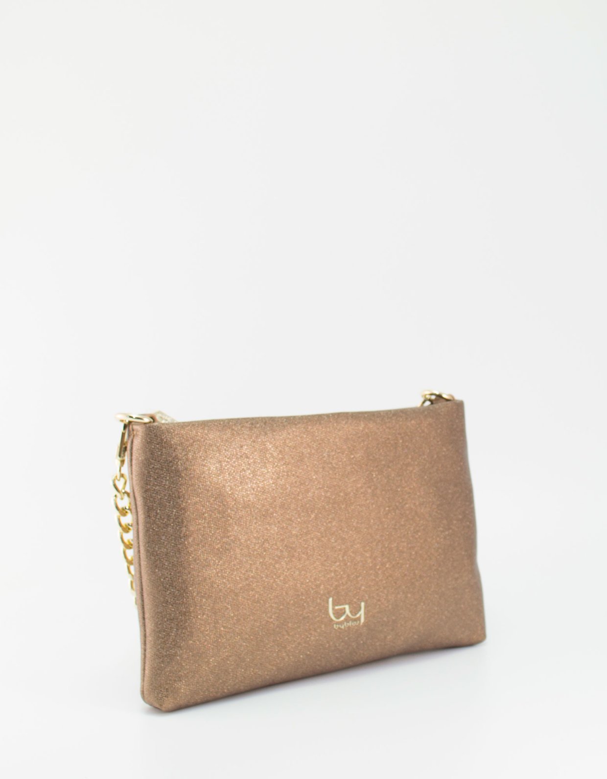 By Byblos Clary glitter flat crossbody bronze