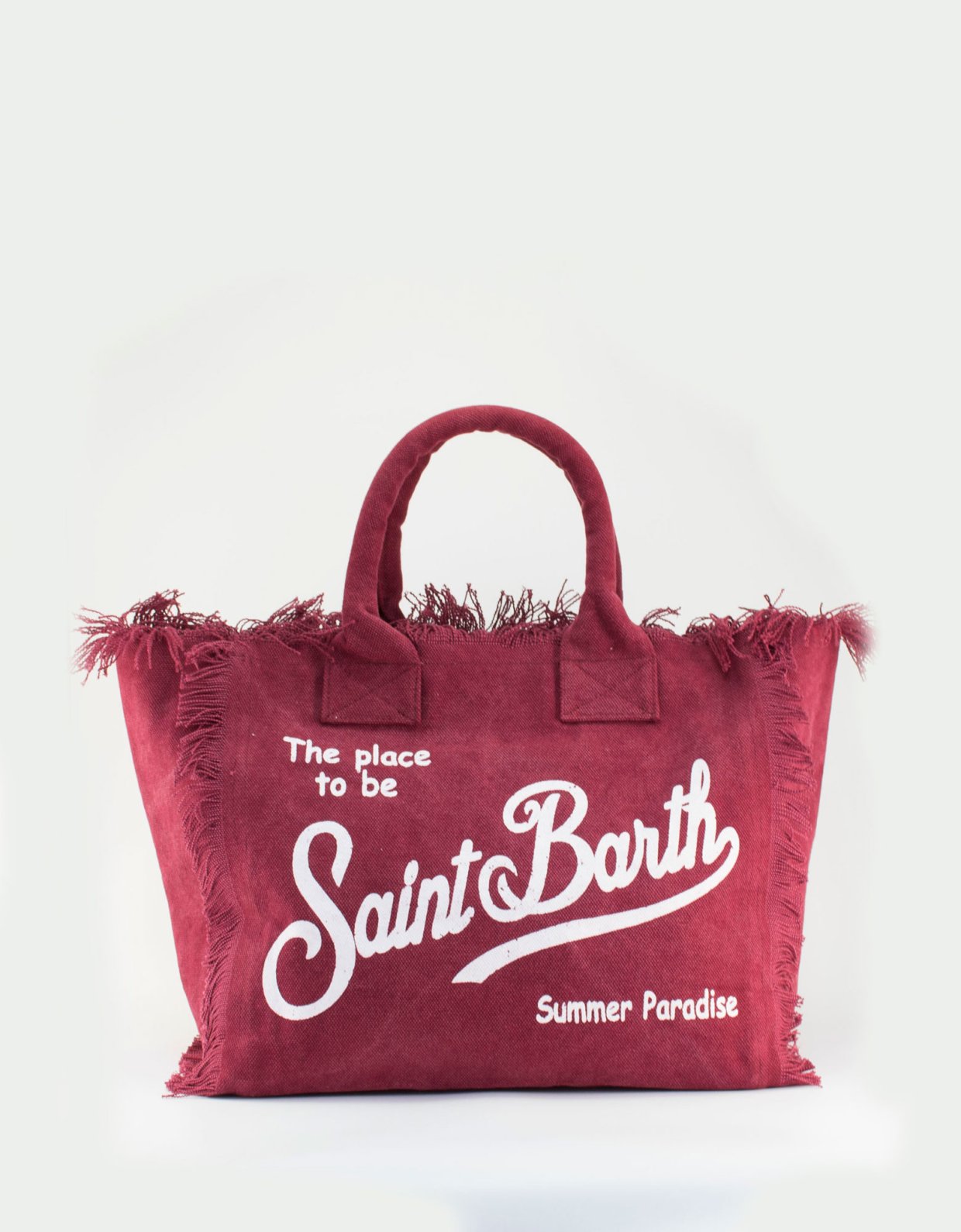 MC2 Saint Barth Vanity bordeaux cotton canvas tote bag