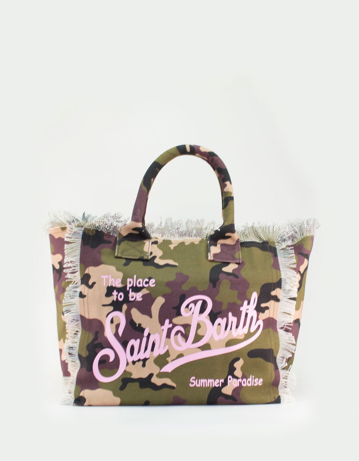 MC2 Saint Barth Vanity cotton canvas tote bag with camouflage print