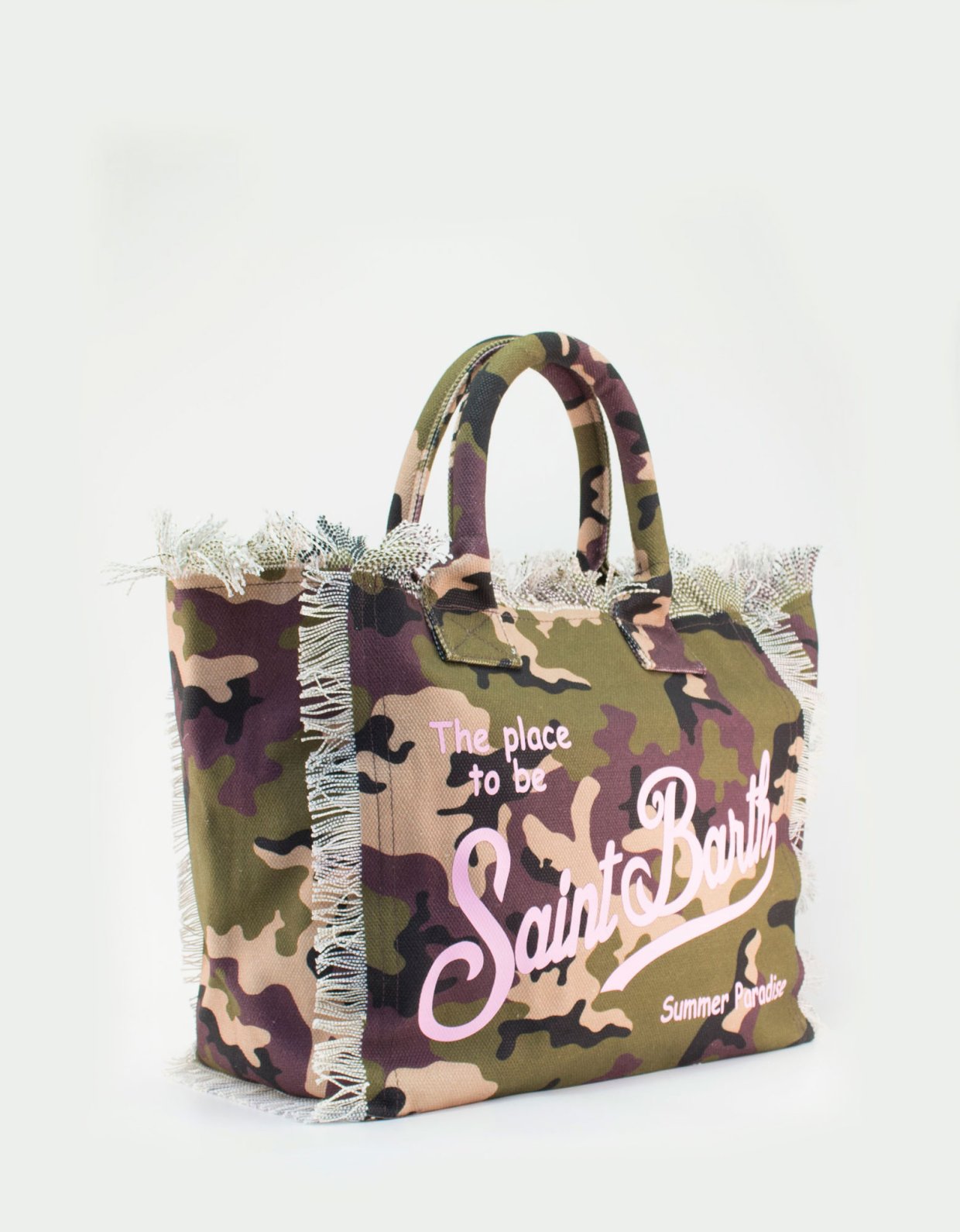 MC2 Saint Barth Vanity cotton canvas tote bag with camouflage print