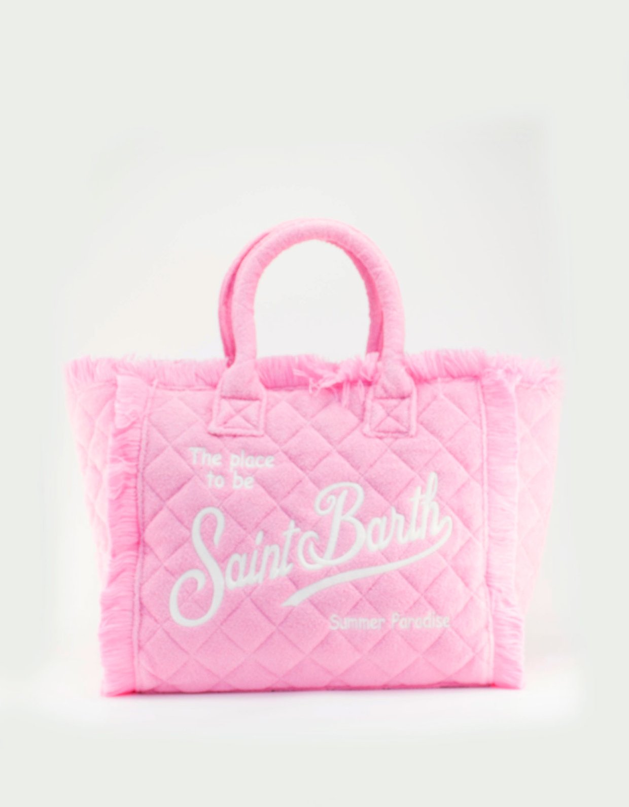 MC2 Saint Barth Vanity pink quilted terry sponge tote bag