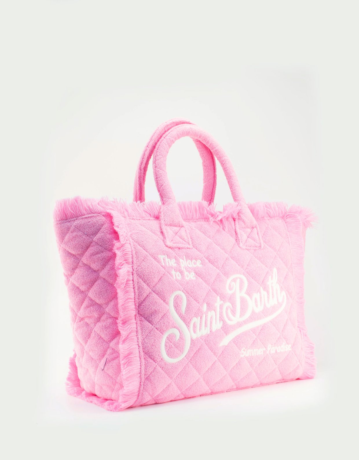 MC2 Saint Barth Vanity pink quilted terry sponge tote bag