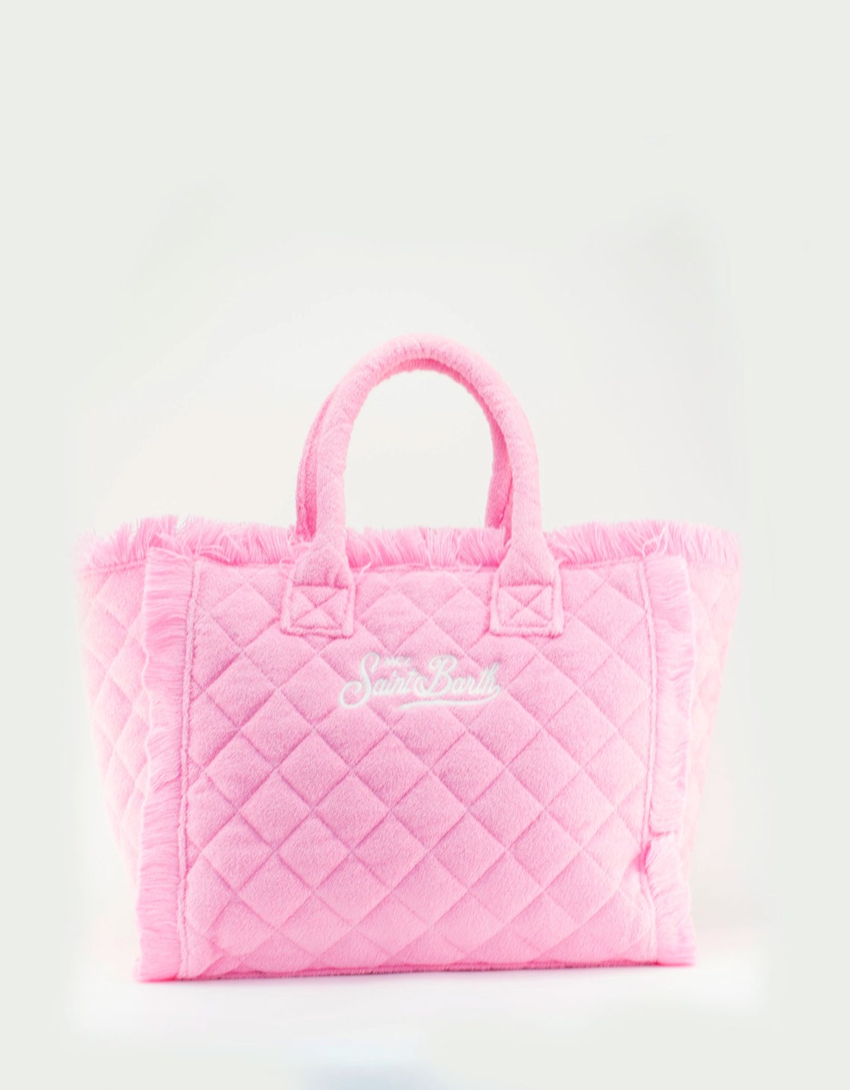 MC2 Saint Barth Vanity pink quilted terry sponge tote bag