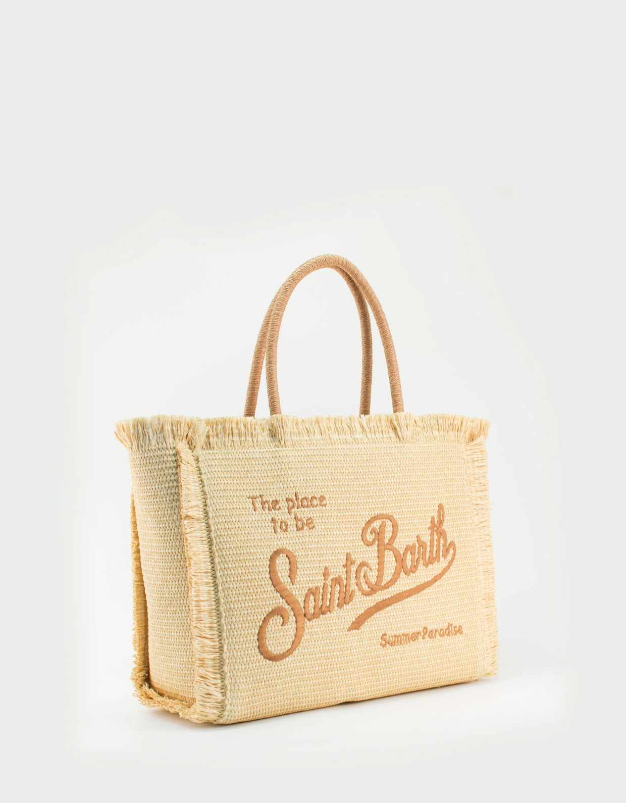 MC2 Saint Barth Vanity straw handbag with logo embroidery