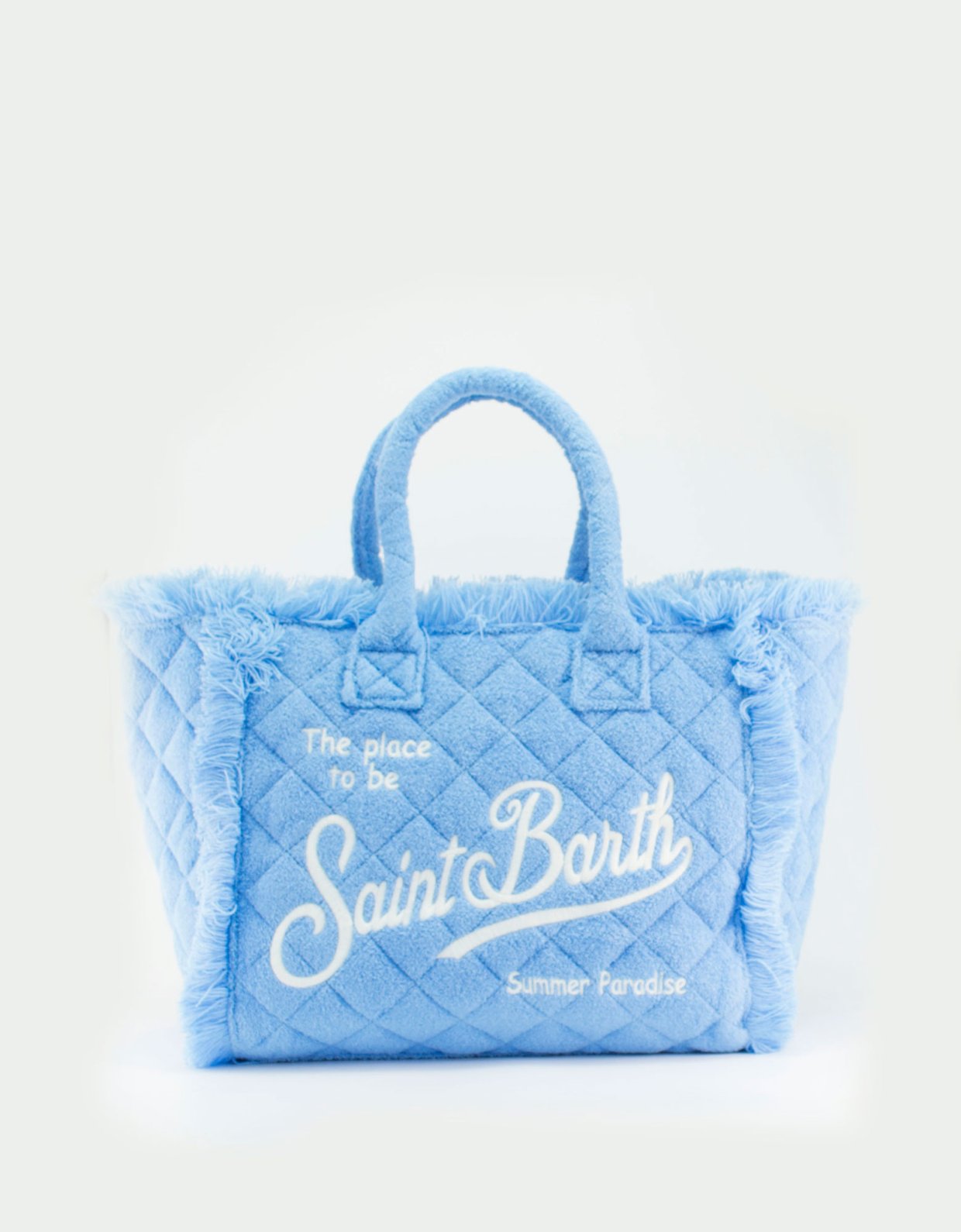 MC2 Saint Barth Vanity light blue quilted terry sponge tote bag