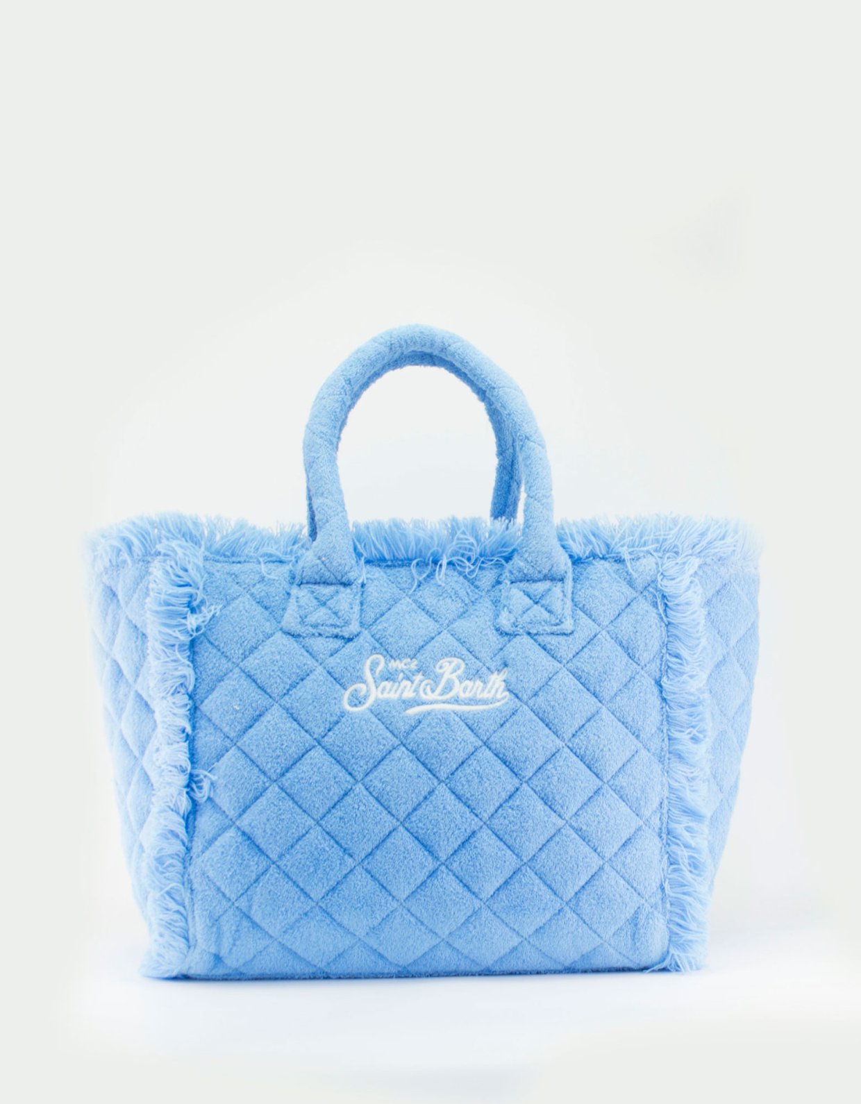 MC2 Saint Barth Vanity light blue quilted terry sponge tote bag