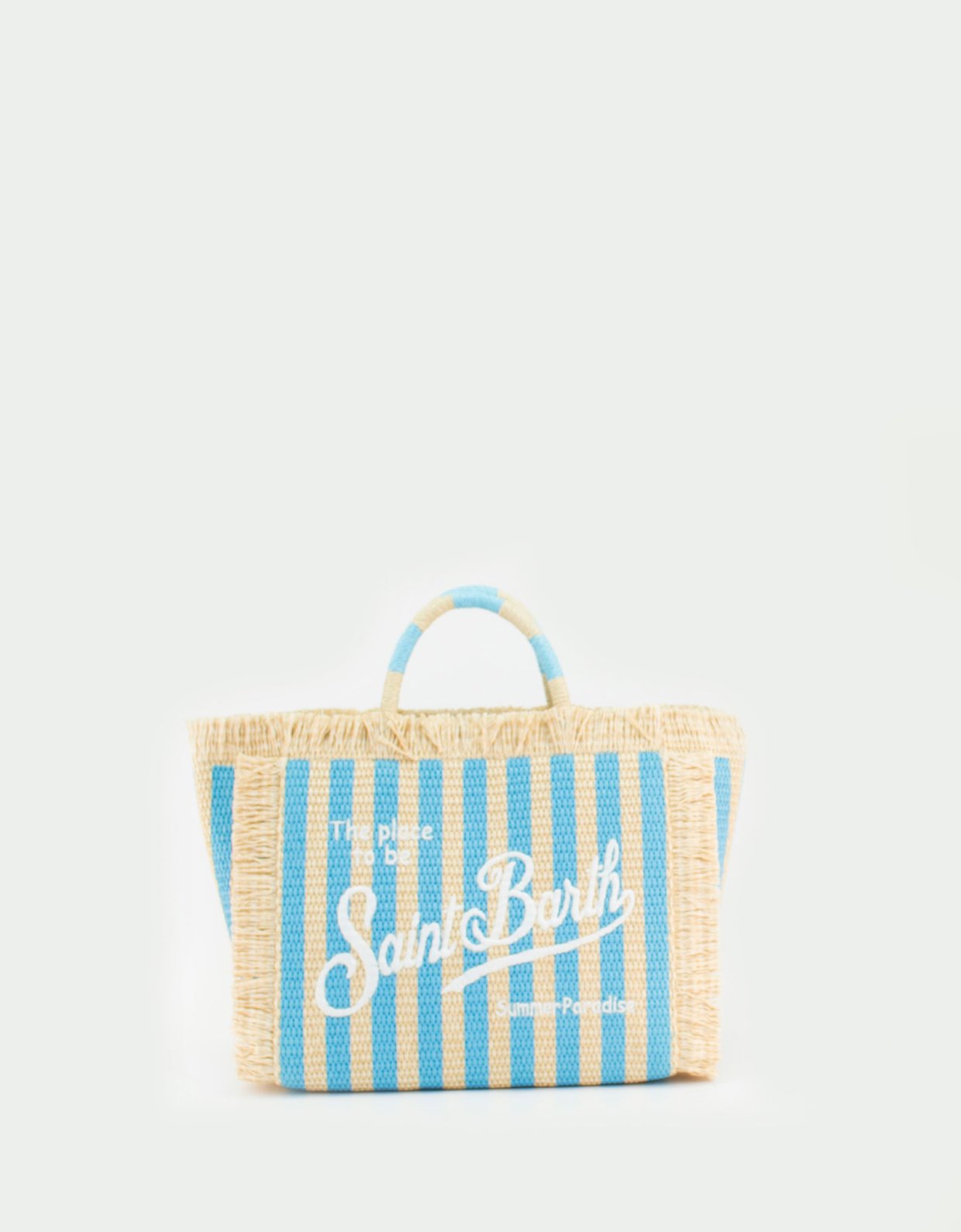 MC2 Saint Barth Colette straw effect handbag with striped print