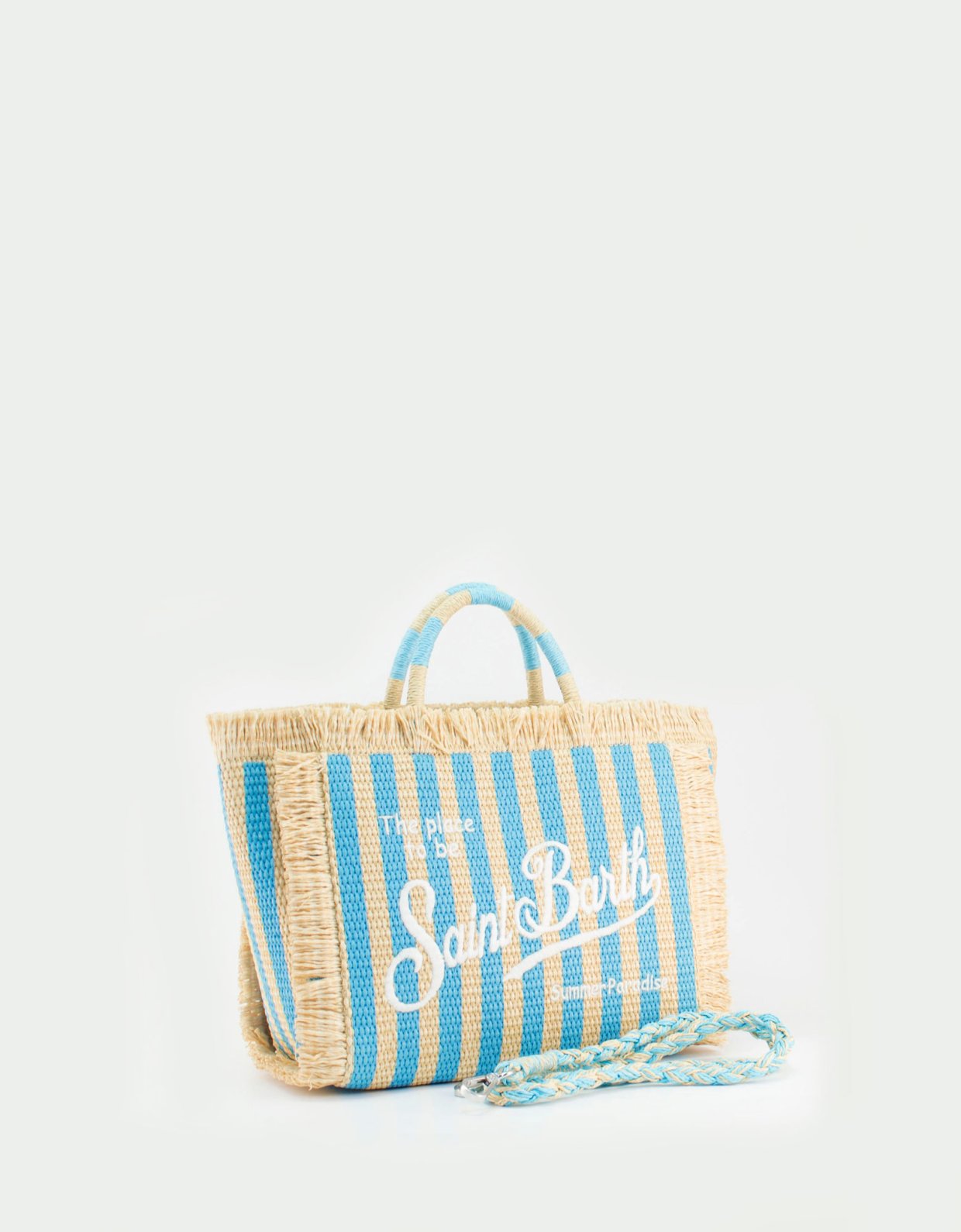 MC2 Saint Barth Colette straw effect handbag with striped print
