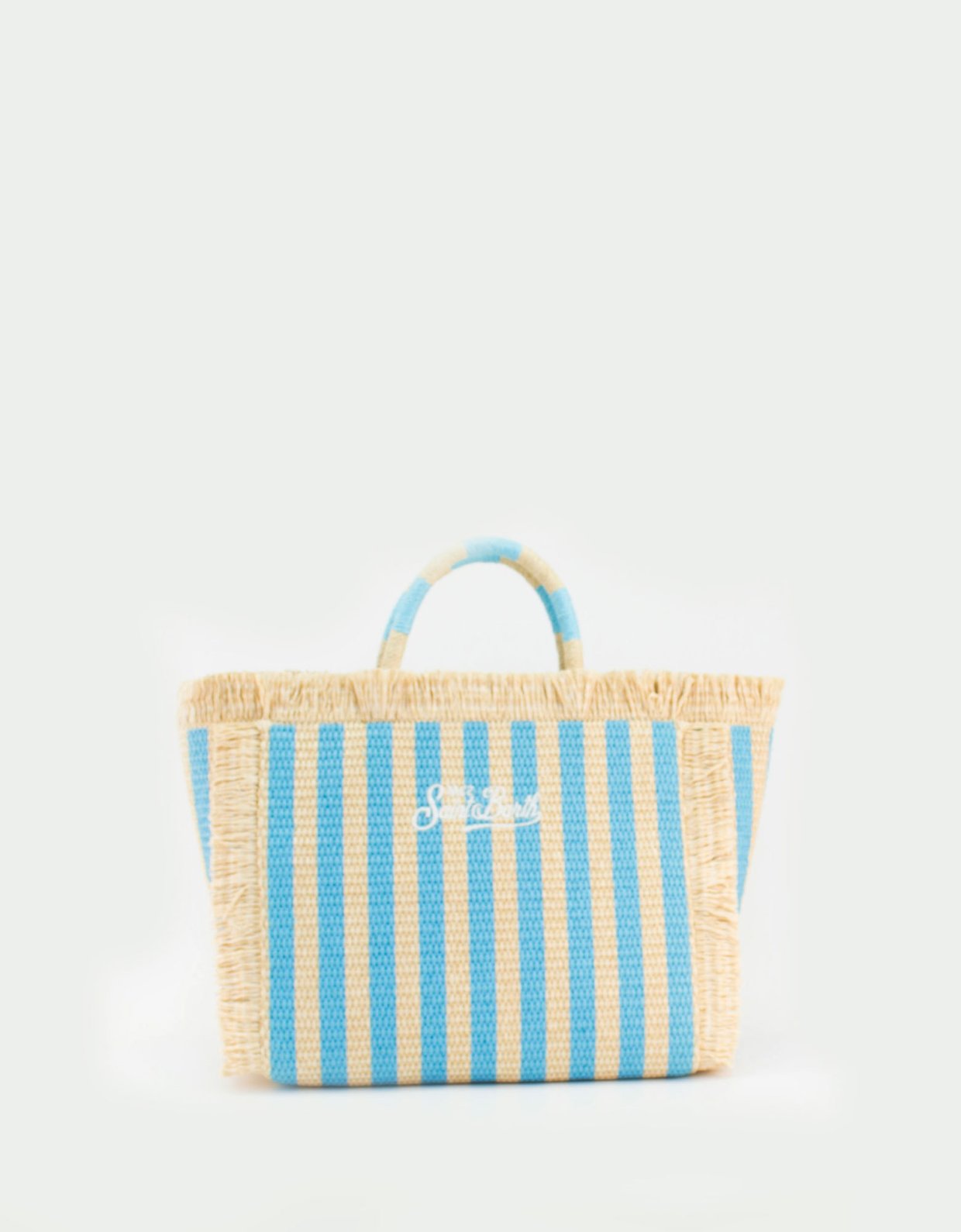 MC2 Saint Barth Colette straw effect handbag with striped print
