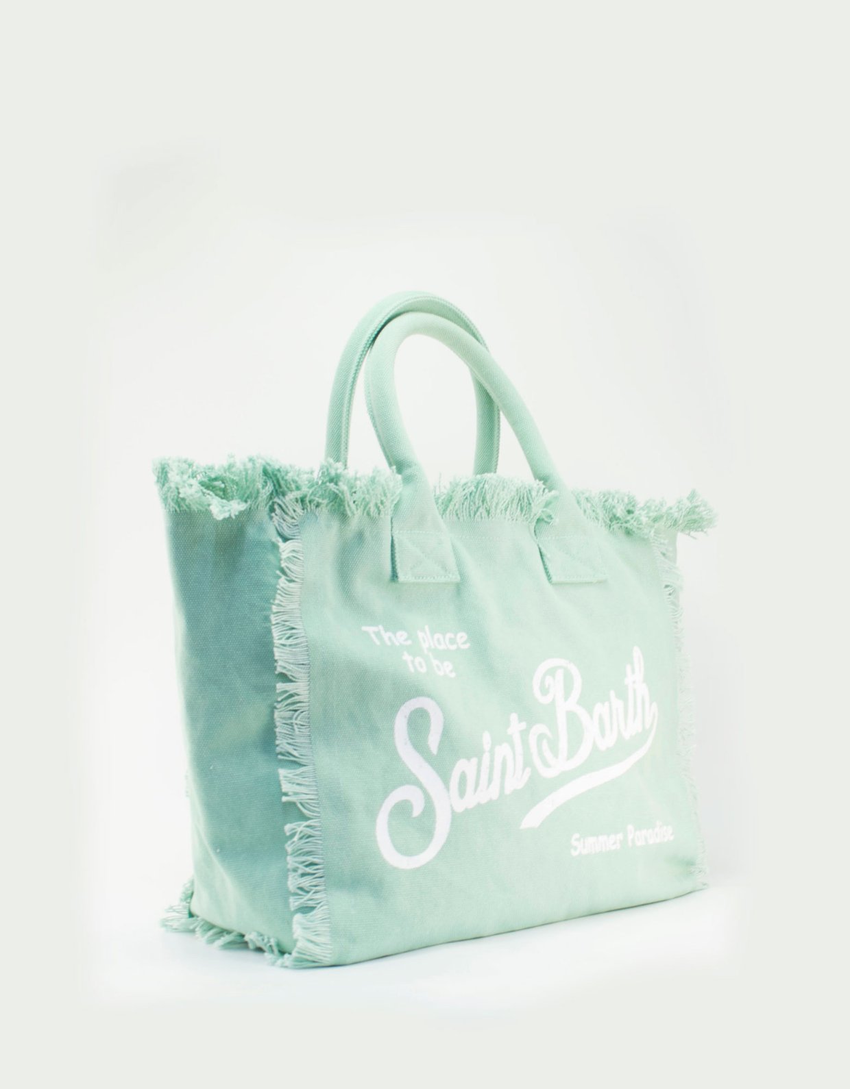 MC2 Saint Barth Vanity sage green cotton canvas tote bag