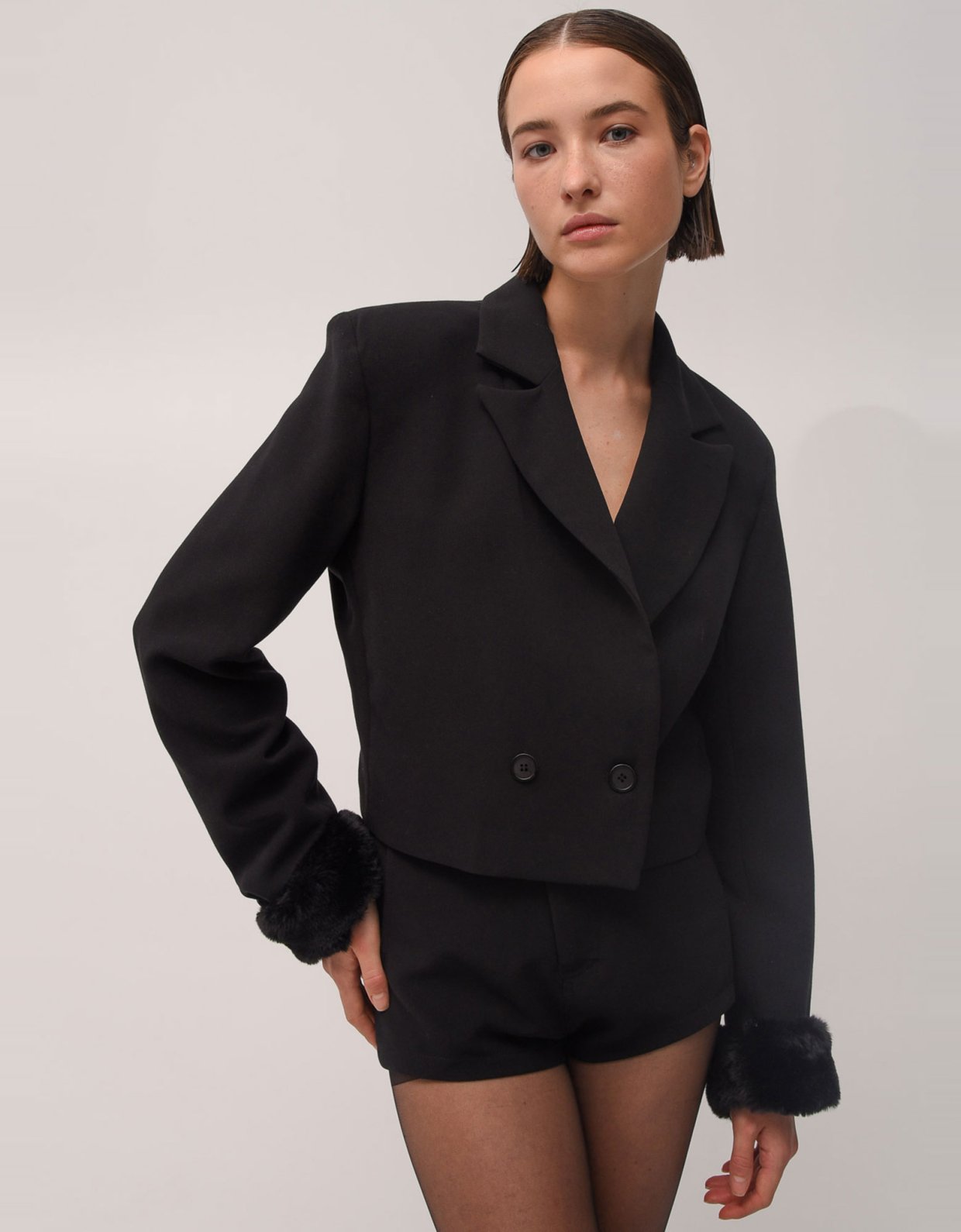 Sunset go Celia crop blazer black