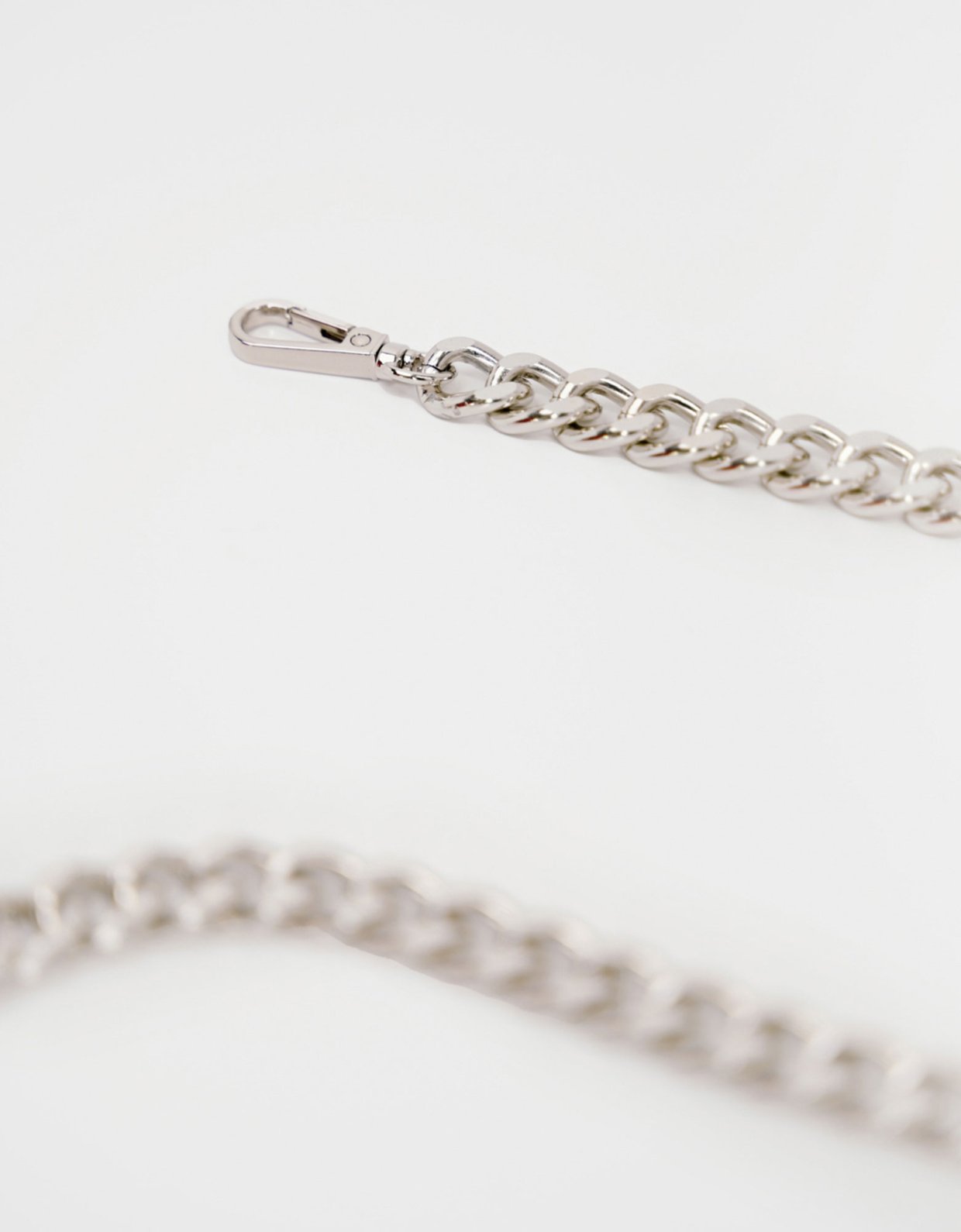Leather Twist Twist chain belt silver