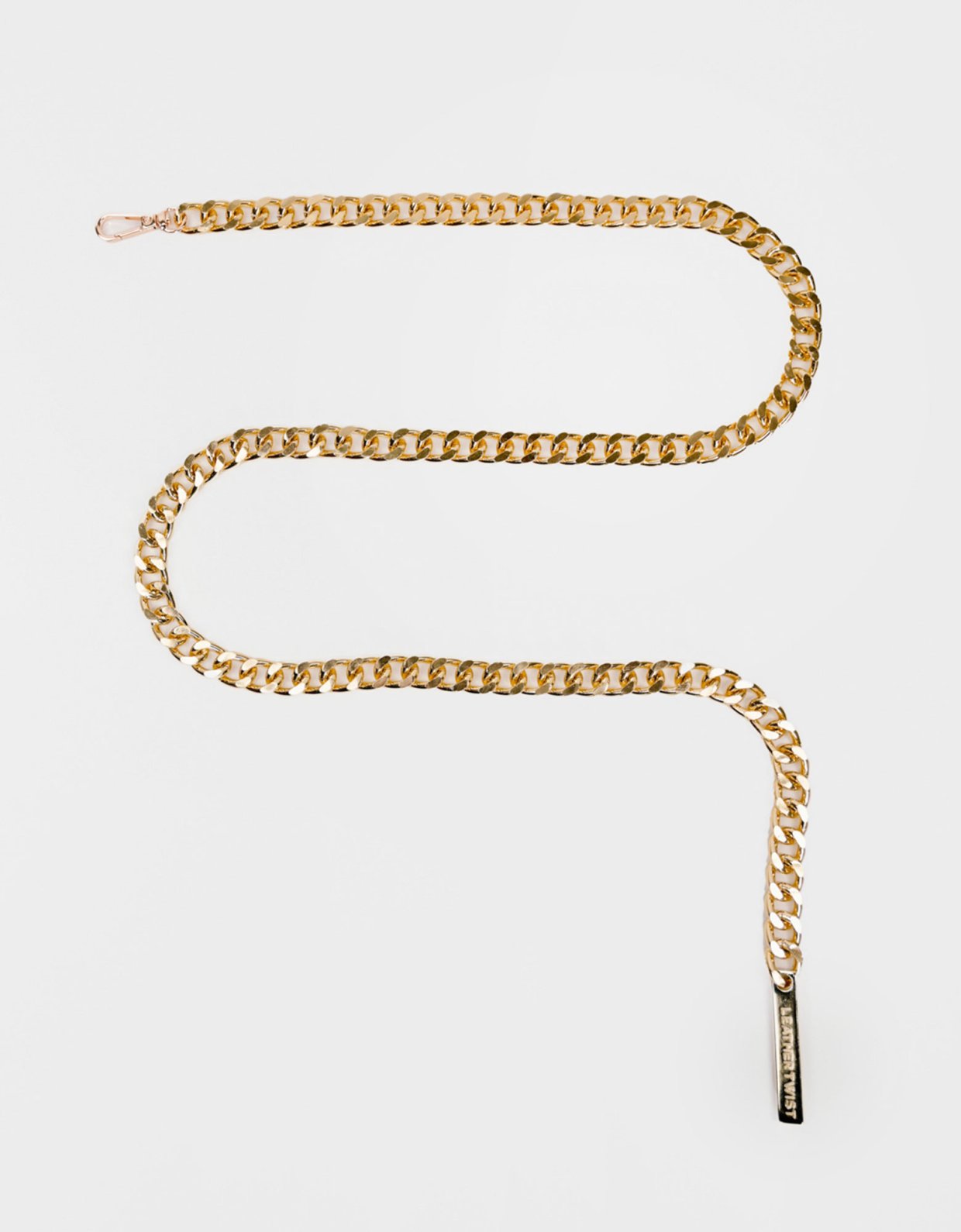 Leather Twist Twist chain belt gold