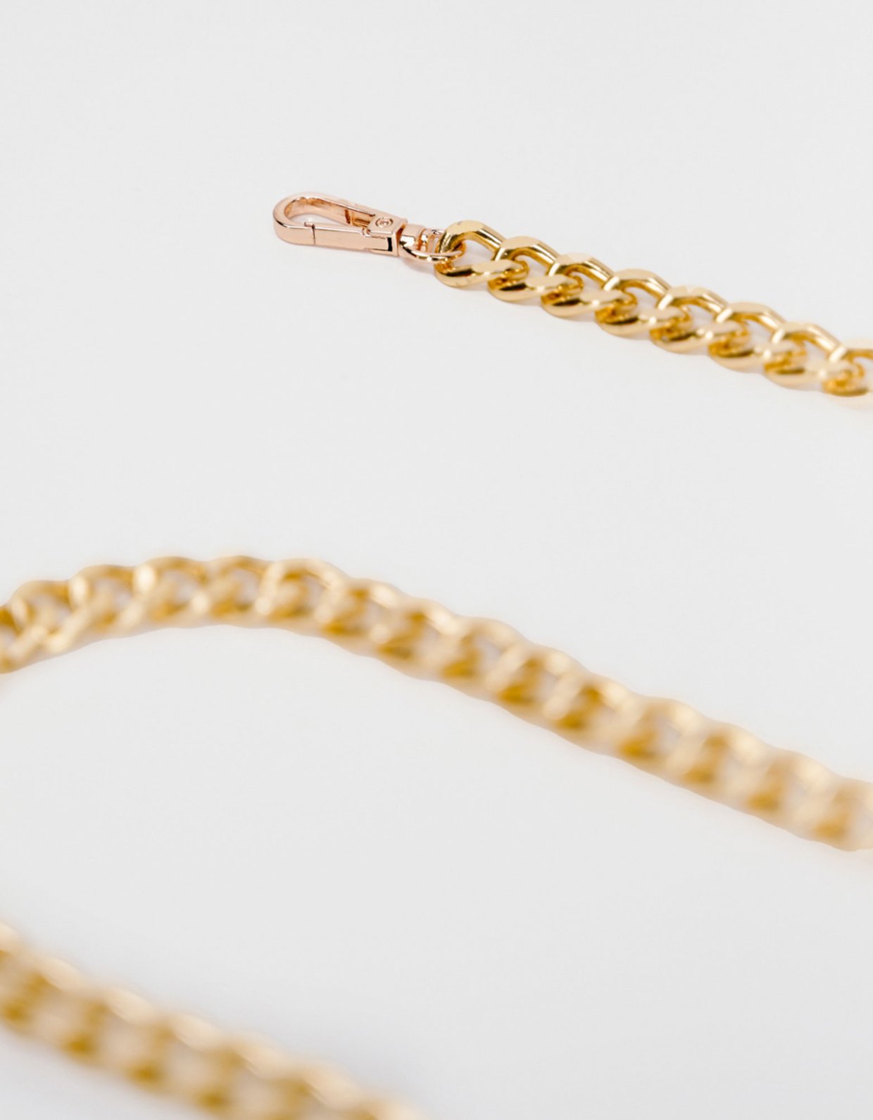 Leather Twist Twist chain belt gold