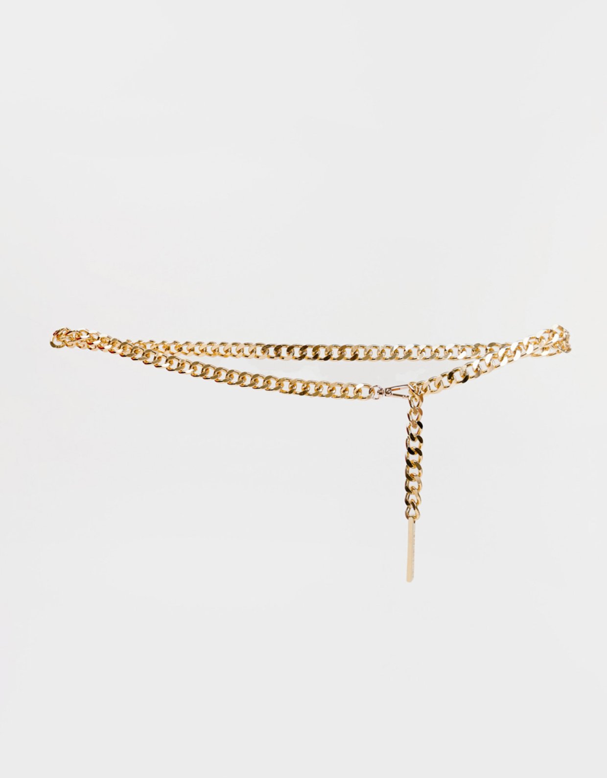 Leather Twist Twist chain belt gold
