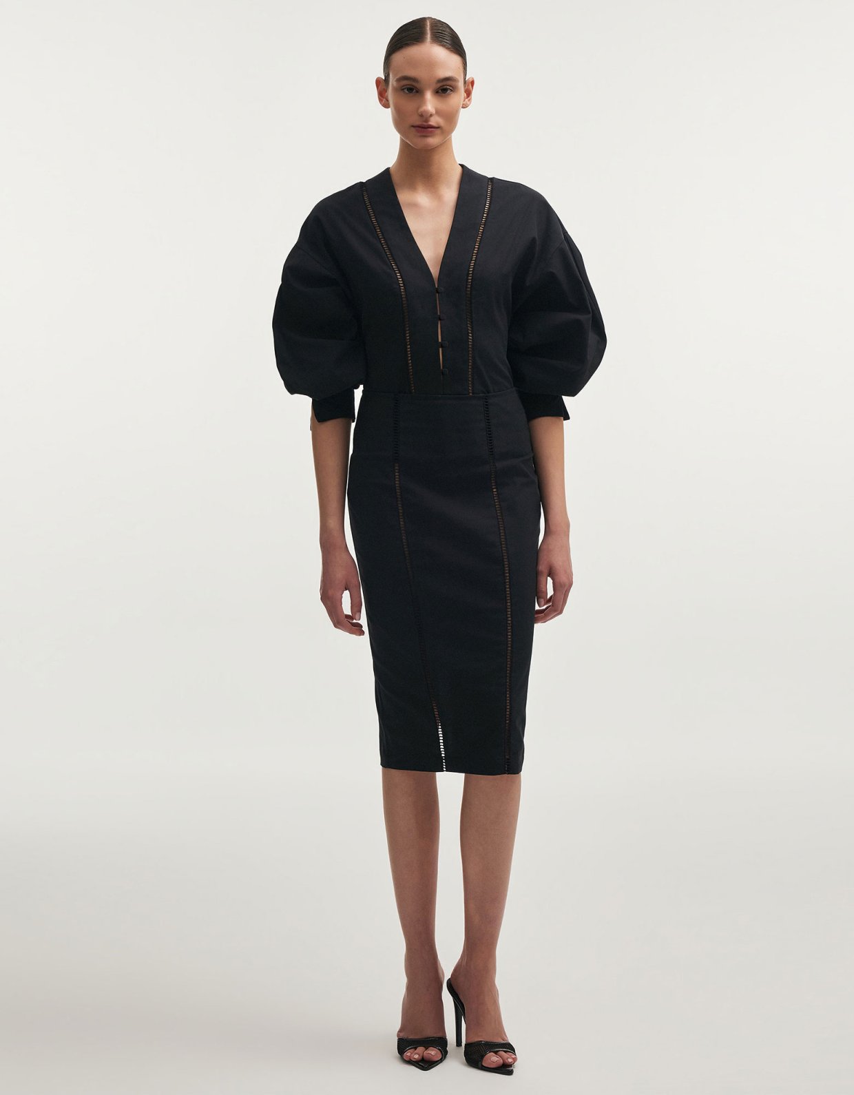 Nadia Rapti Dama midi skirt black