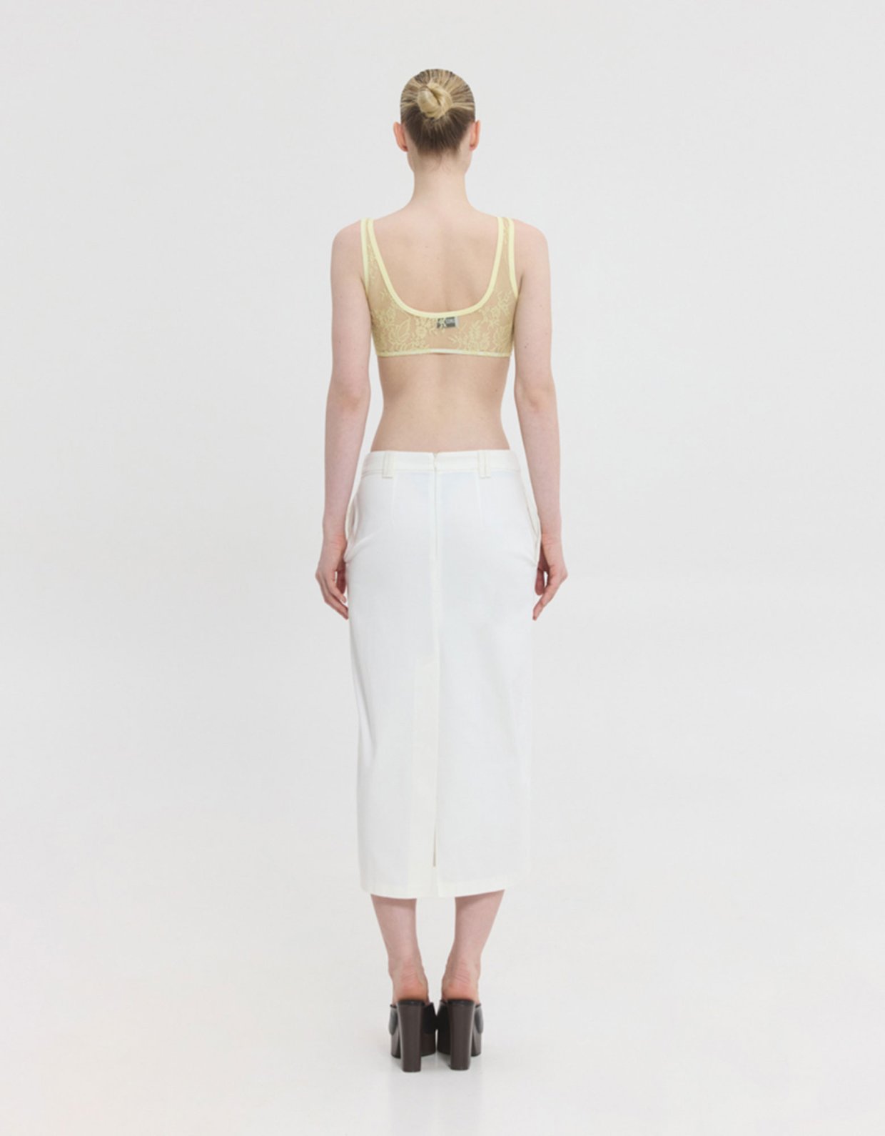 Sunset go Devon midi skirt white