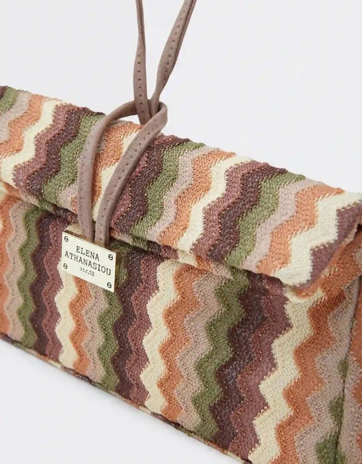 Elena Athanasiou Downtown missoni lunch bag beige
