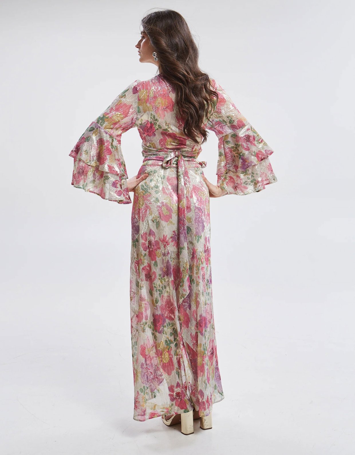 Ananke Clothing Amaris pleated floral wrap skirt