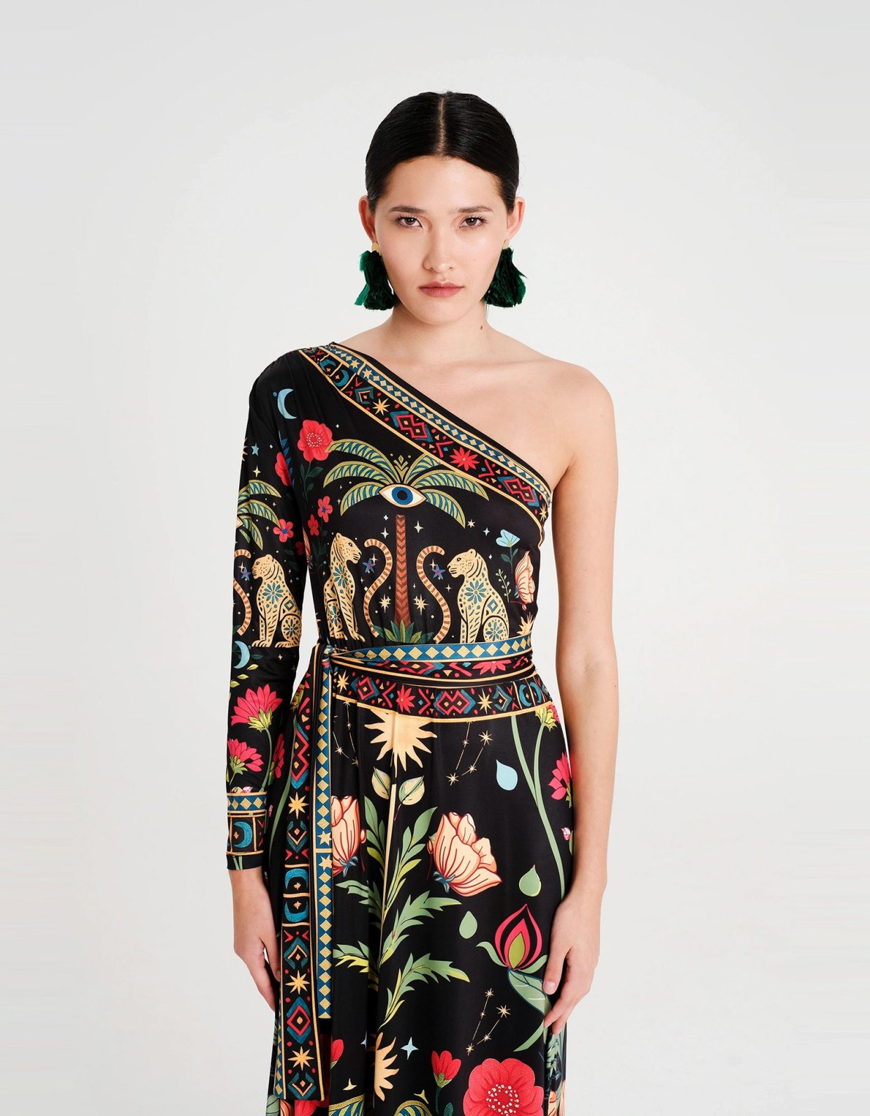 Peace and Chaos Eternity one shoulder long dress