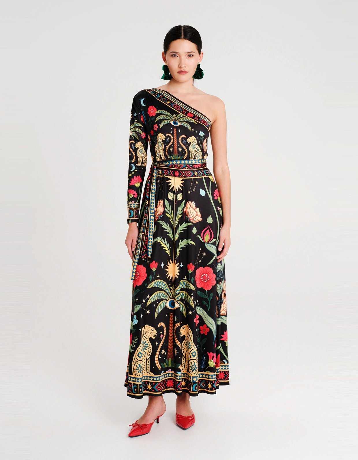 Peace and Chaos Eternity one shoulder long dress