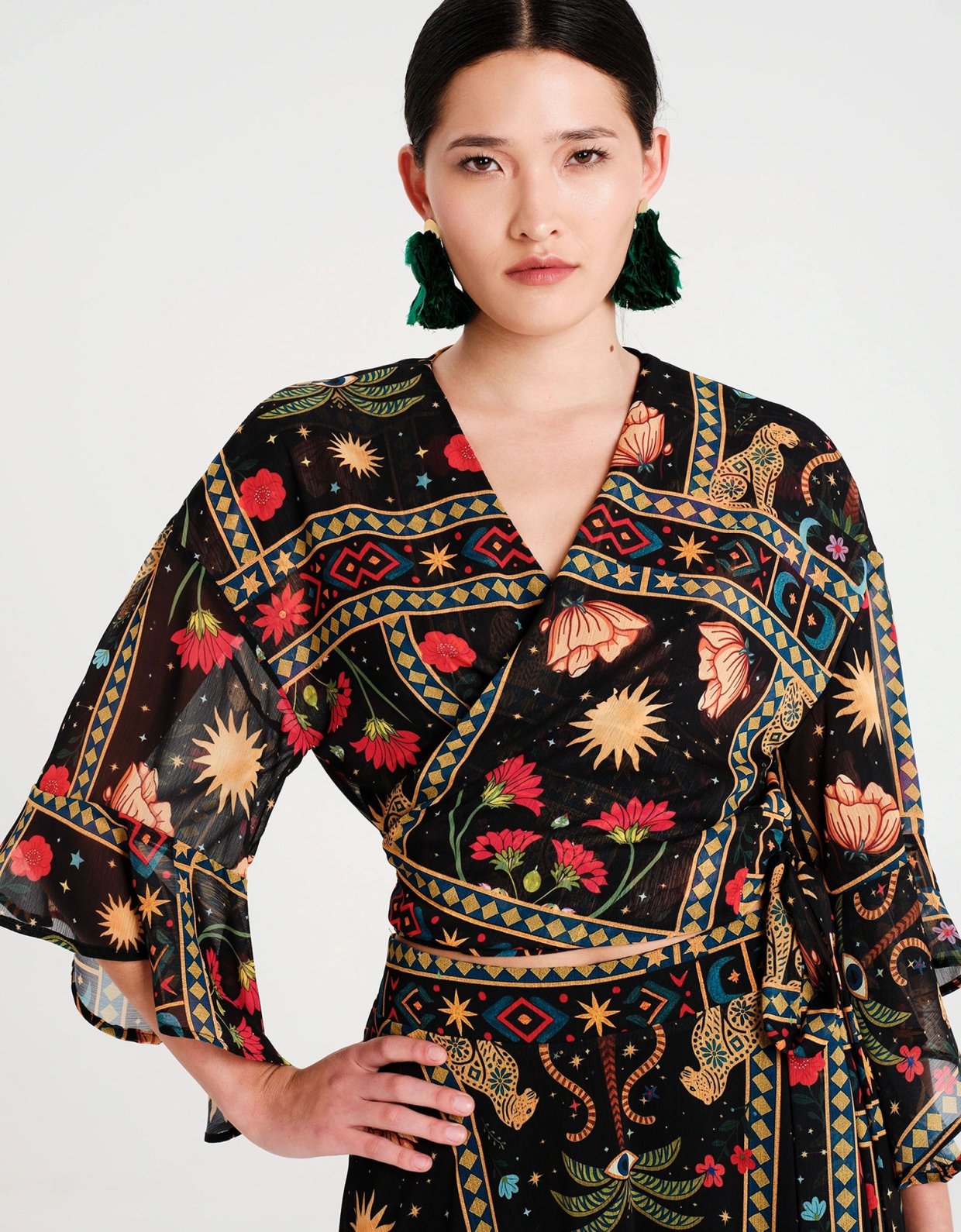 Peace and Chaos Eternity wrap blouse