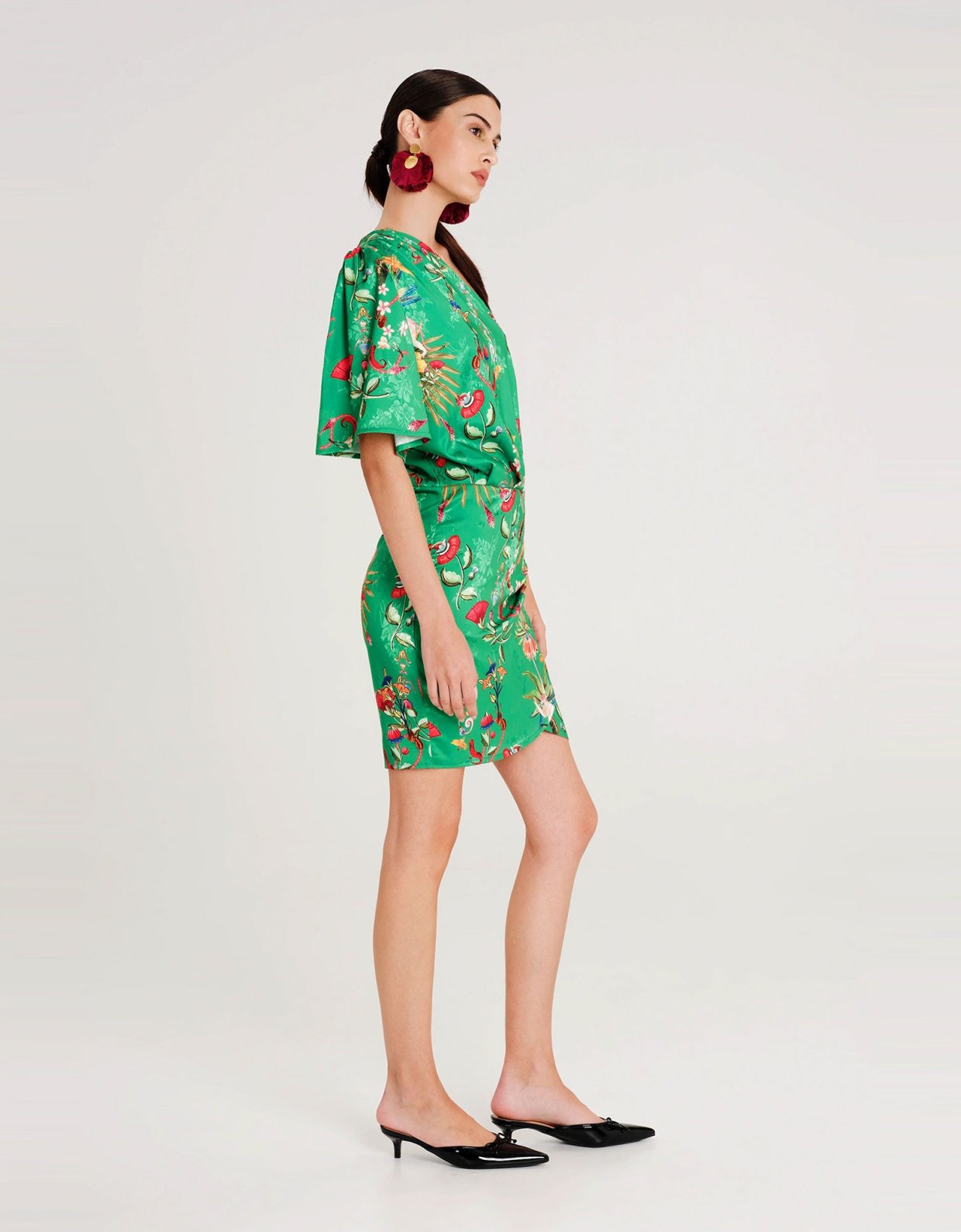 Peace and Chaos Exotic one shoulder mini jacquard dress