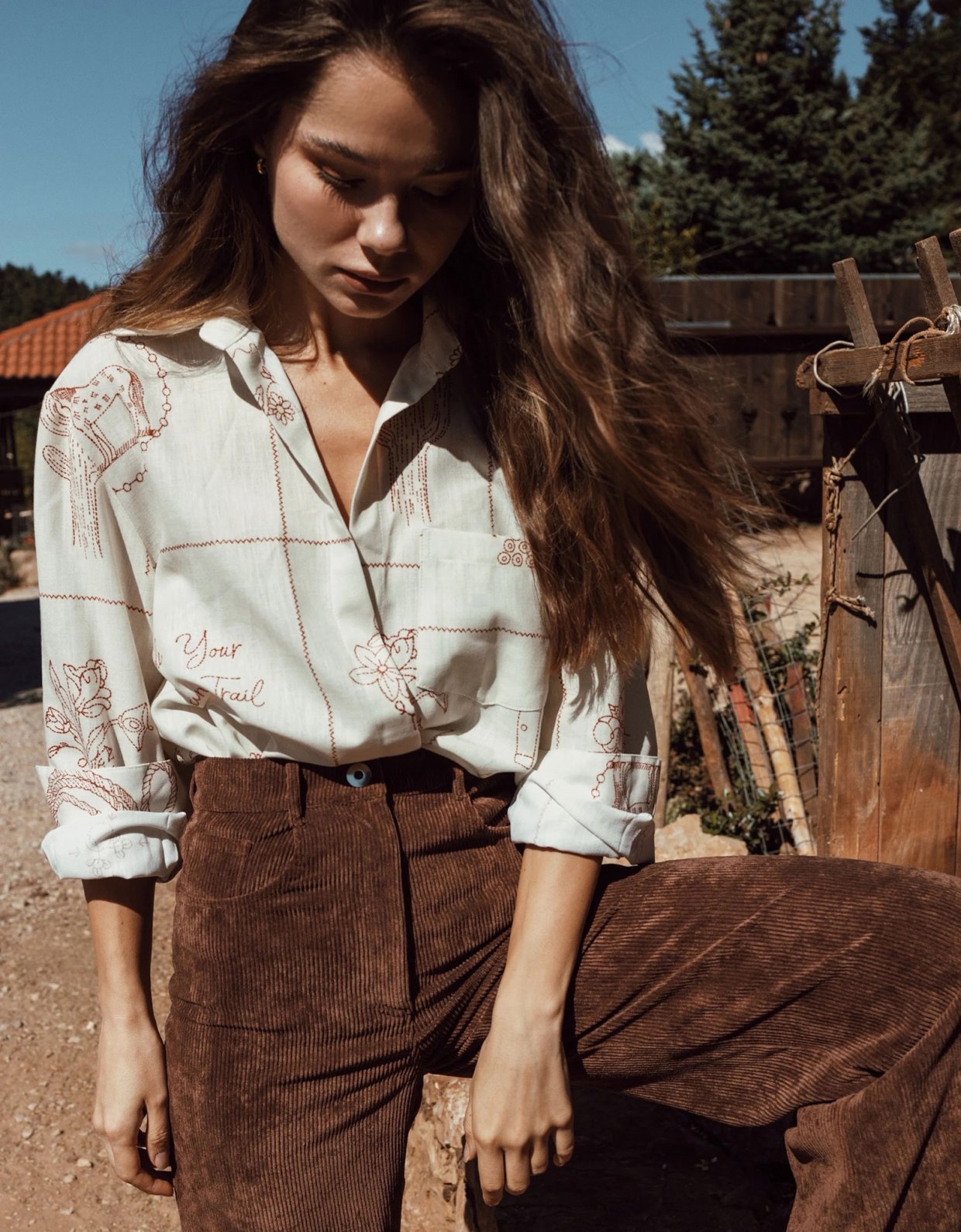 Abstracto Etta pants brown