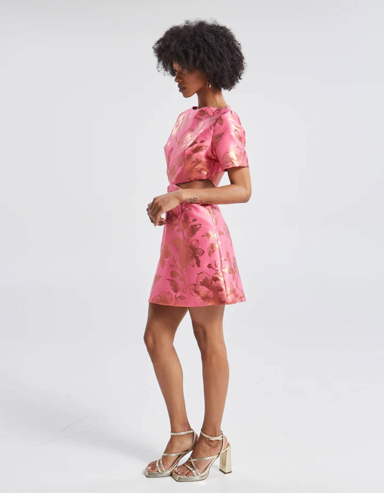 Ananke Clothing Solene brocade cut out mini dress