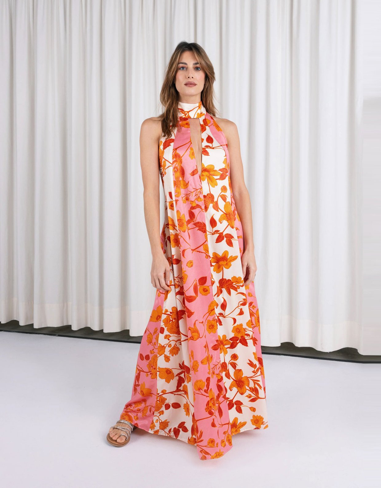 Abstracto Isadora neck tie dress