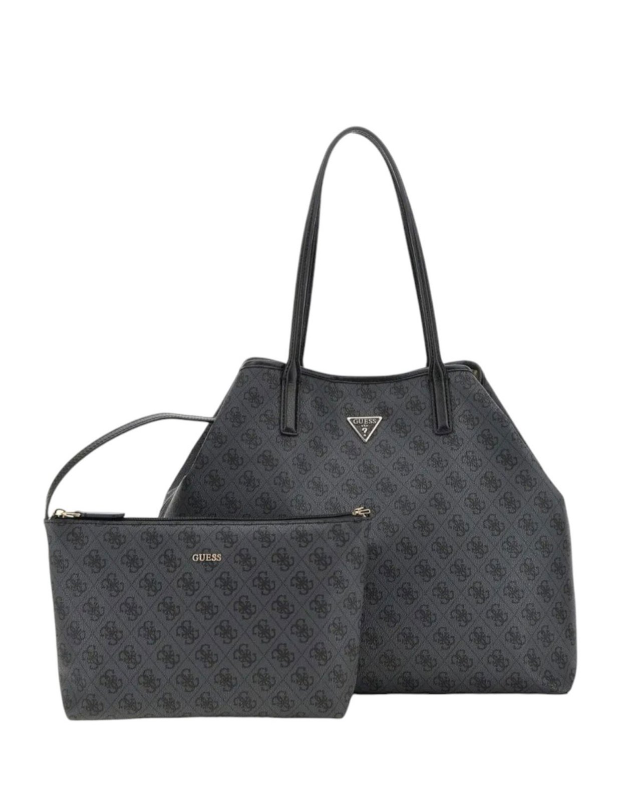 Guess Eco Victtoria large 2 in1 tote bag coal logo